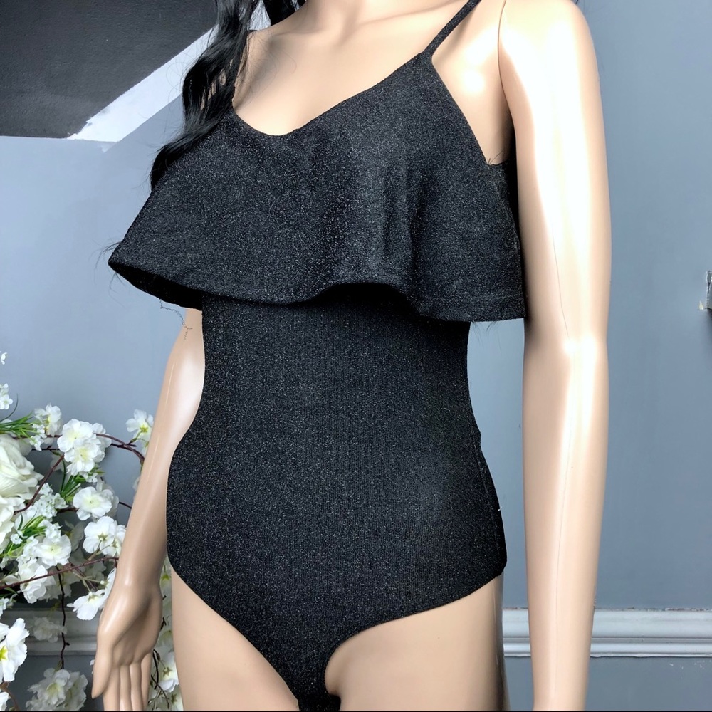 Reserved Sexy Shimery Black Bodysuit